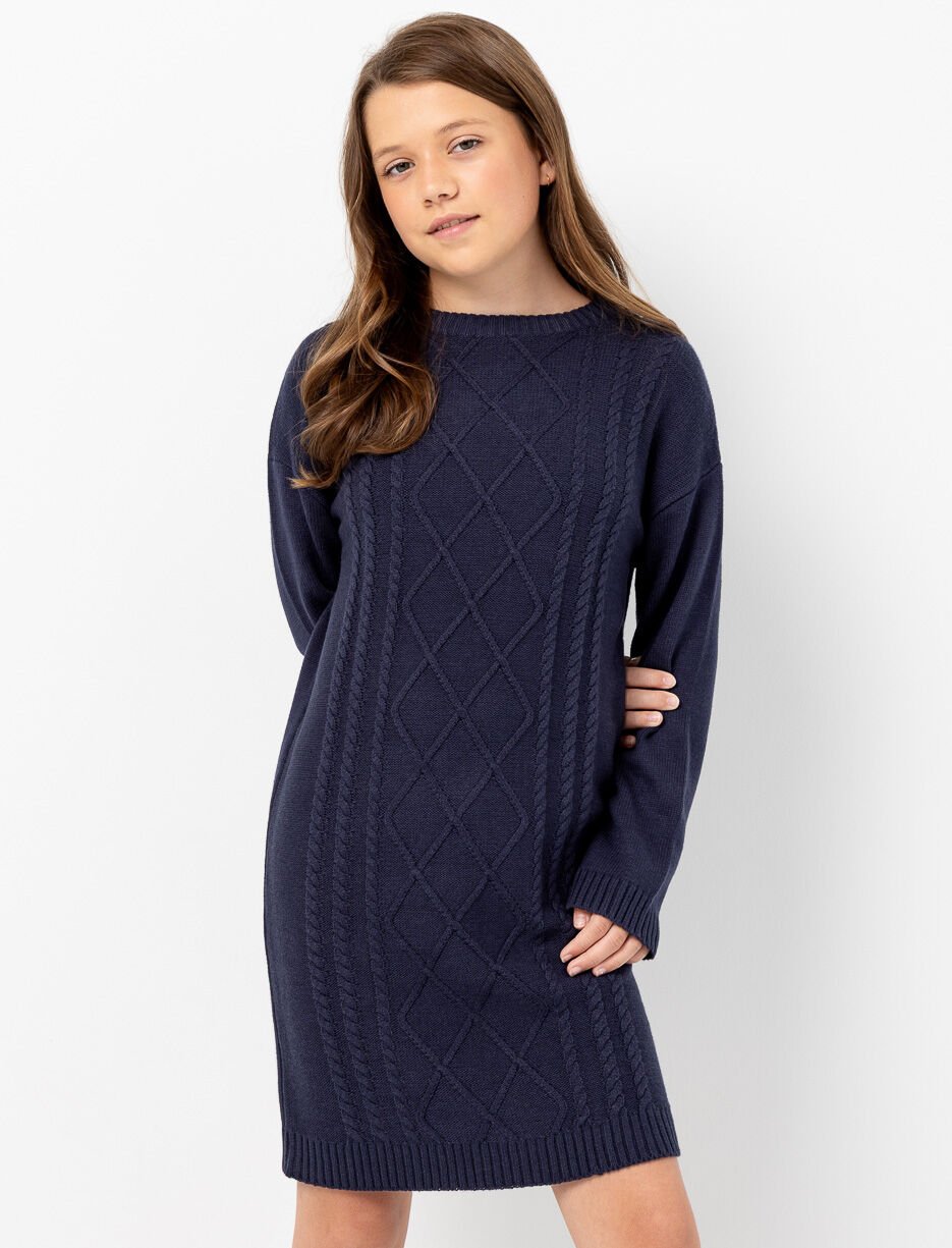 Robe chandail en tricot à motif torsadé