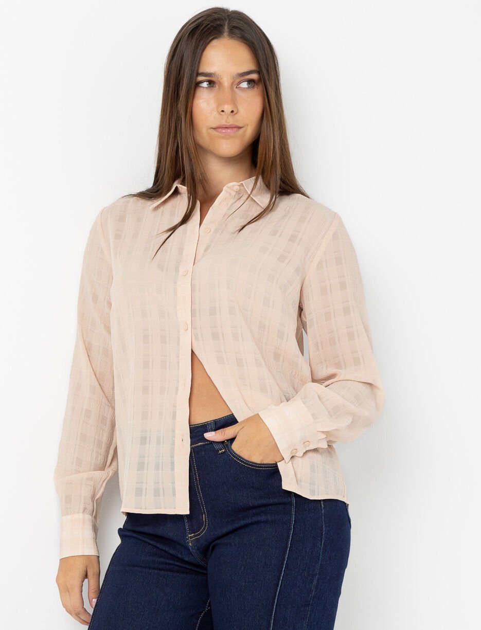 Chemise à carreaux semi-transparente