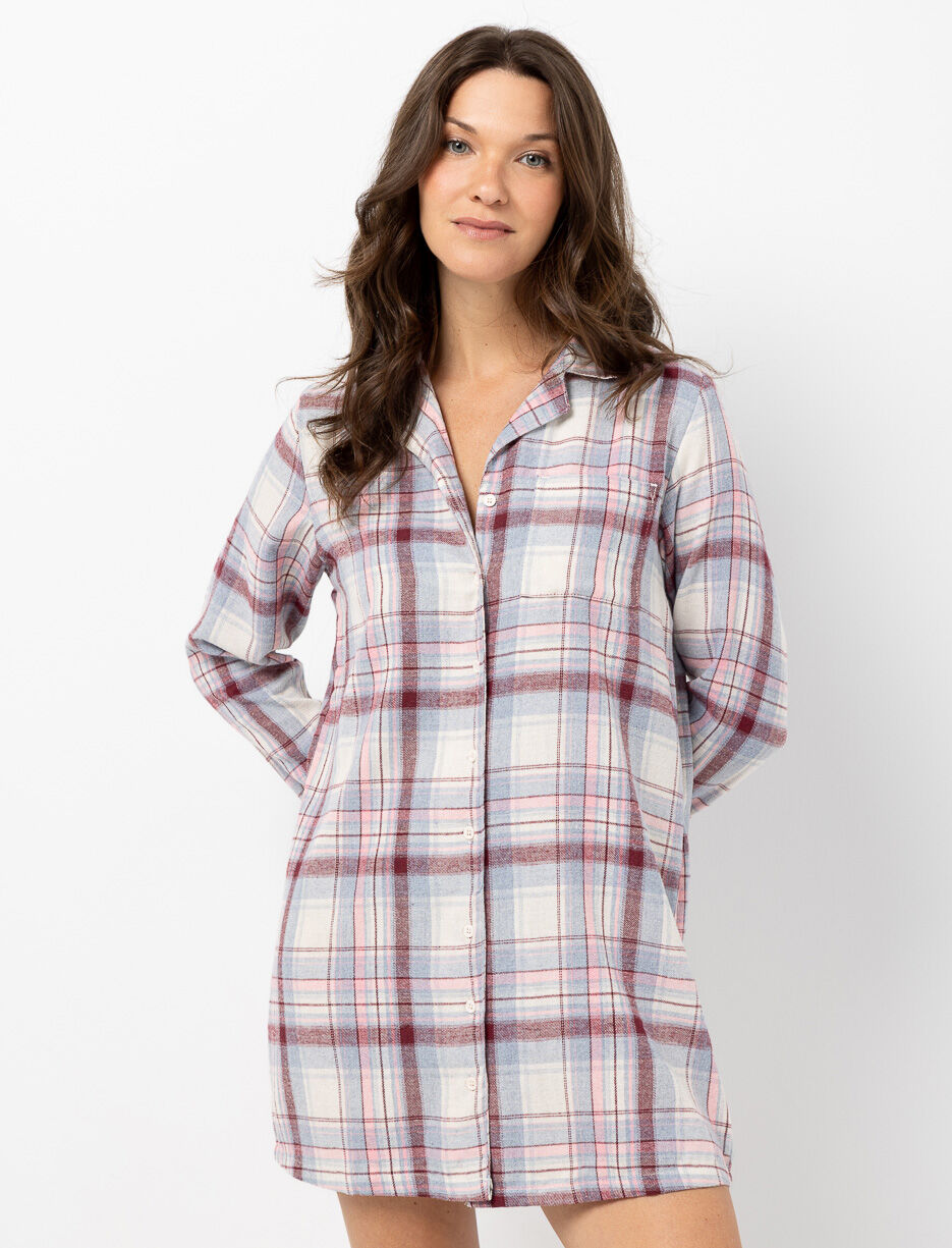 Chemise de nuit à carreaux