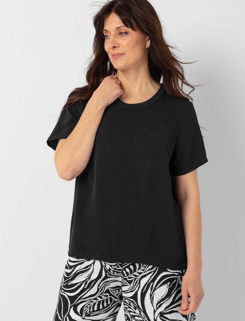 Solid Blouse with Back Slit