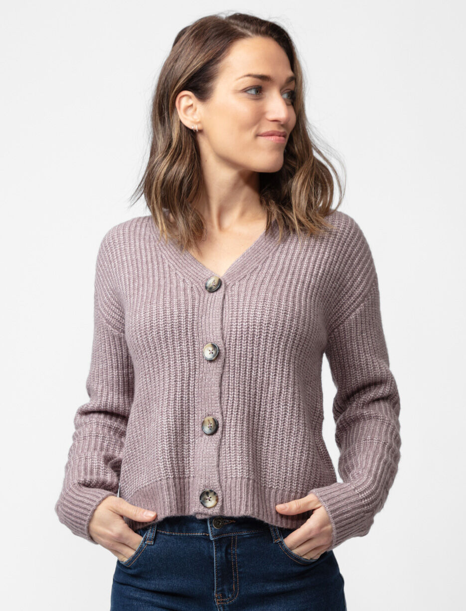 Cardigan en tricot &agrave; boutons