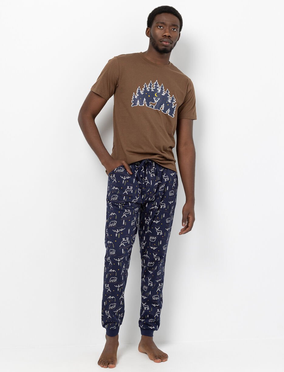 Pantalon de pyjama imprimé en coton bio
