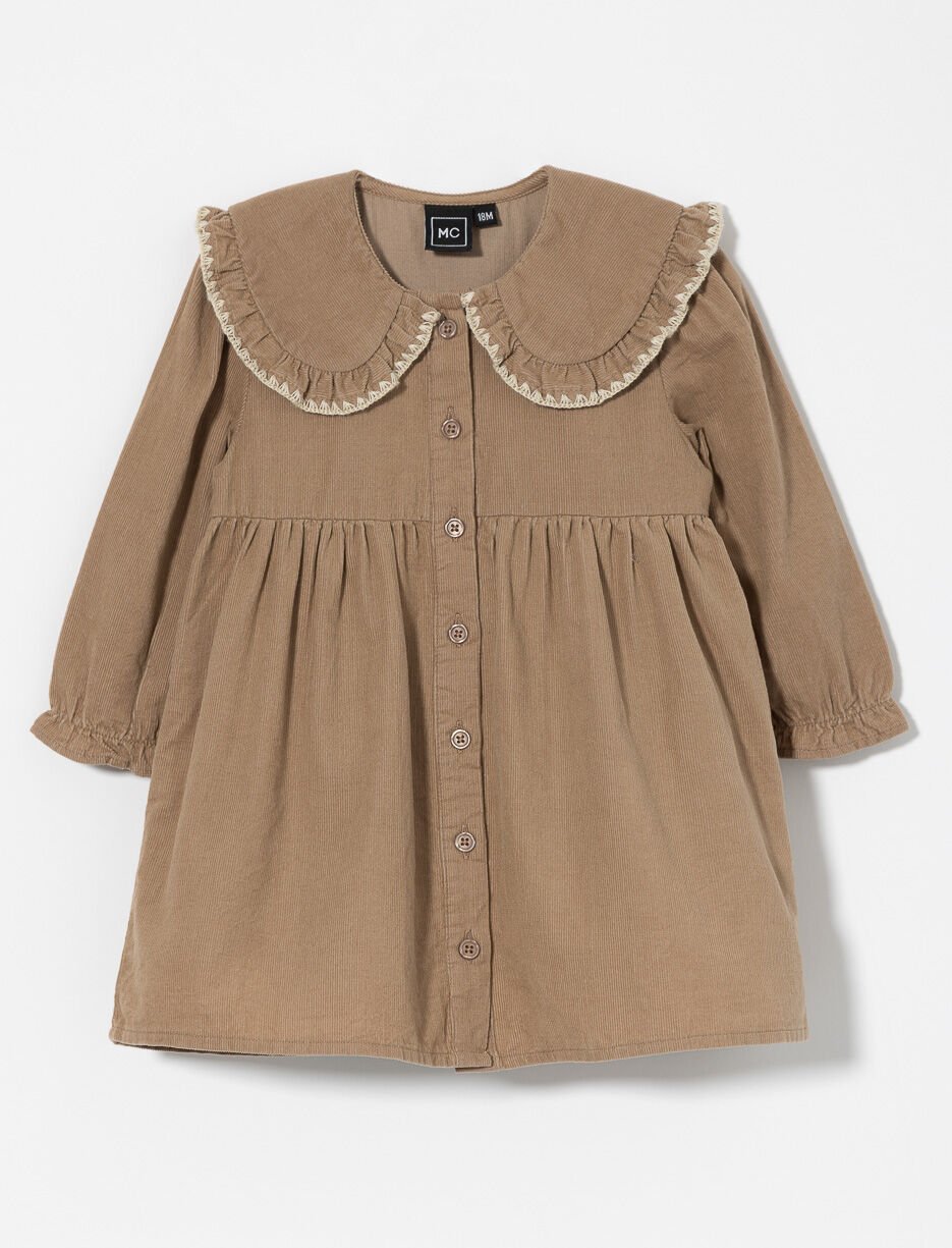 Robe boutonnée à col festonné - bébé fille