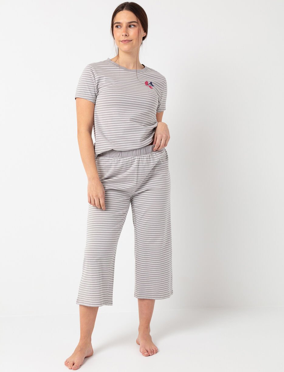 Capri de pyjama à rayures