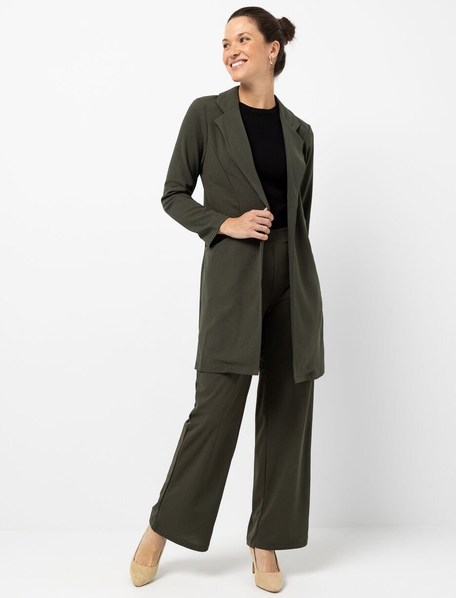 Cardigan ouvert à col tailleur