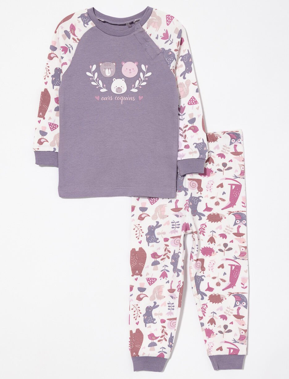 Pyjama 2 pièces imprimé en coton bio - bébé fille