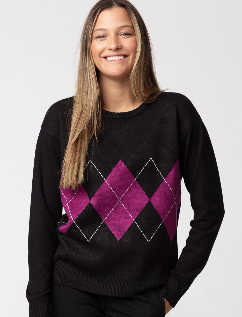 Argyle print sweater sale