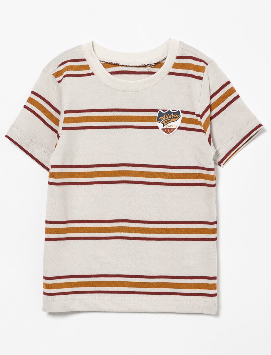 Striped T-shirt with Printed Patch - Baby Boy