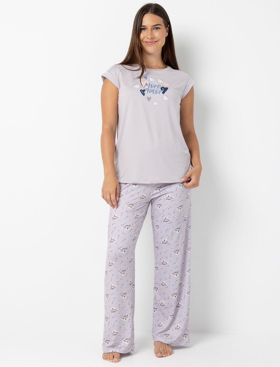 Pantalon de nuit à jambe large imprimé