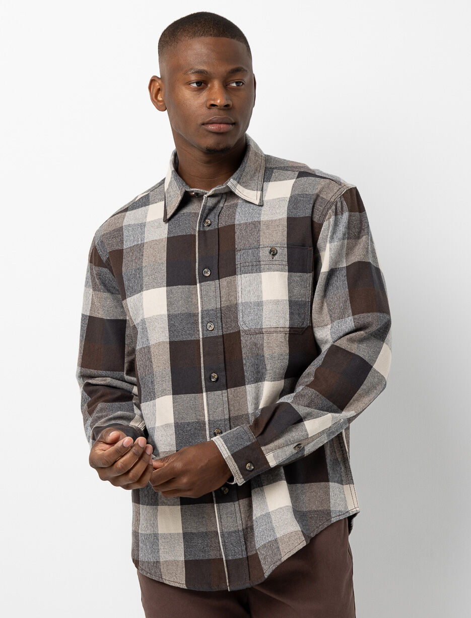 Flannel Plaid Shirt with Chest Pocket