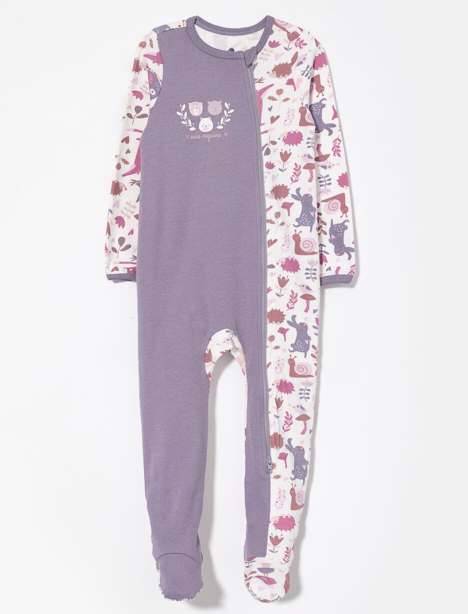 Pyjama 1 pièce imprimé en coton bio