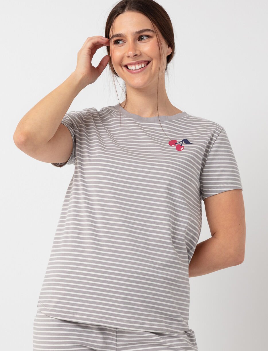 T-shirt de pyjama à rayures