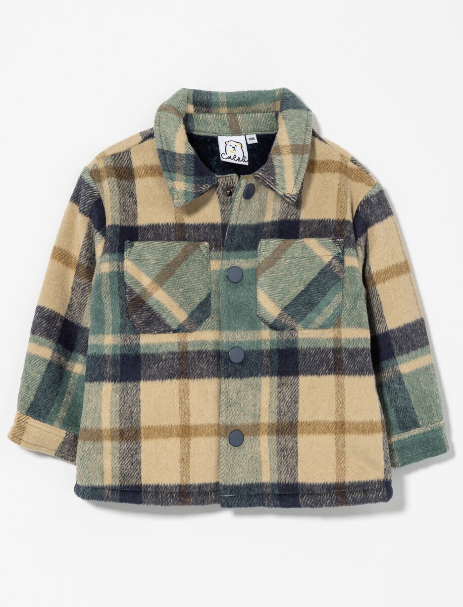 Plaid Sherpa-lined Shacket - Baby Boy