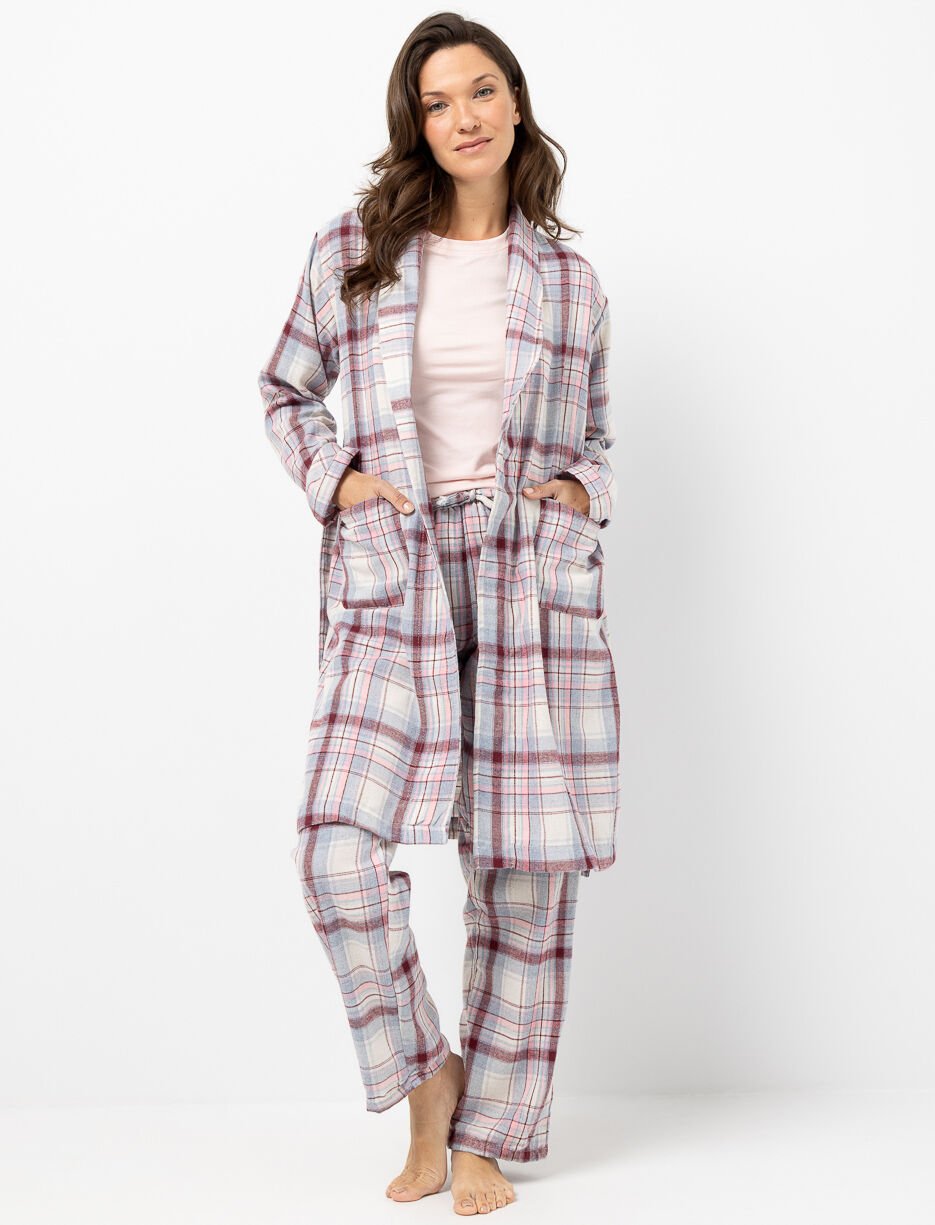 Robe de chambre à carreaux