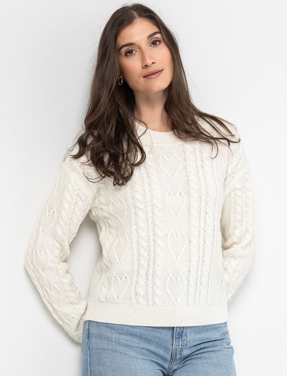 Chandail en tricot à cœurs