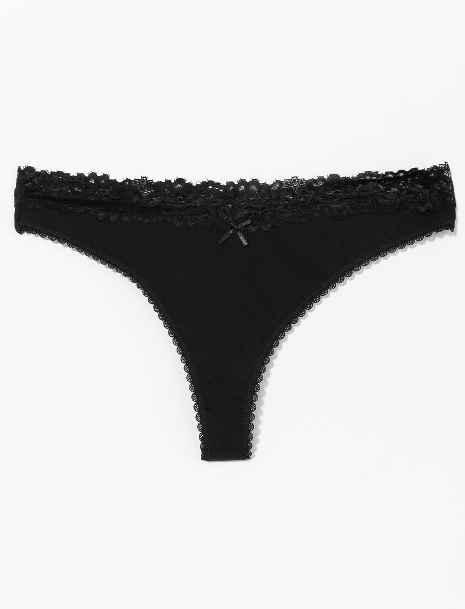 Culotte tanga à taille dentelle