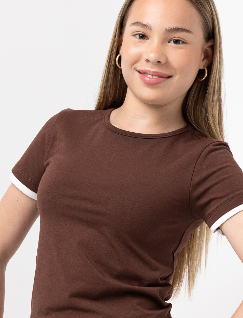 Contrast-trim T-shirt