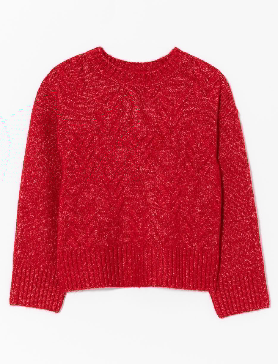 Front Cable Knit Sweater - Little Girl