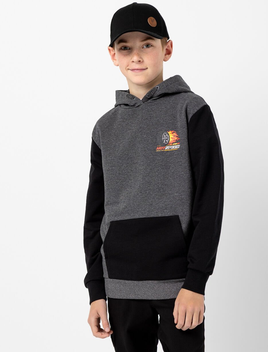 Colour Block Printed Hoodie