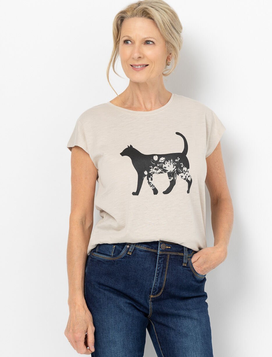 T-shirt imprimé à manches dolman