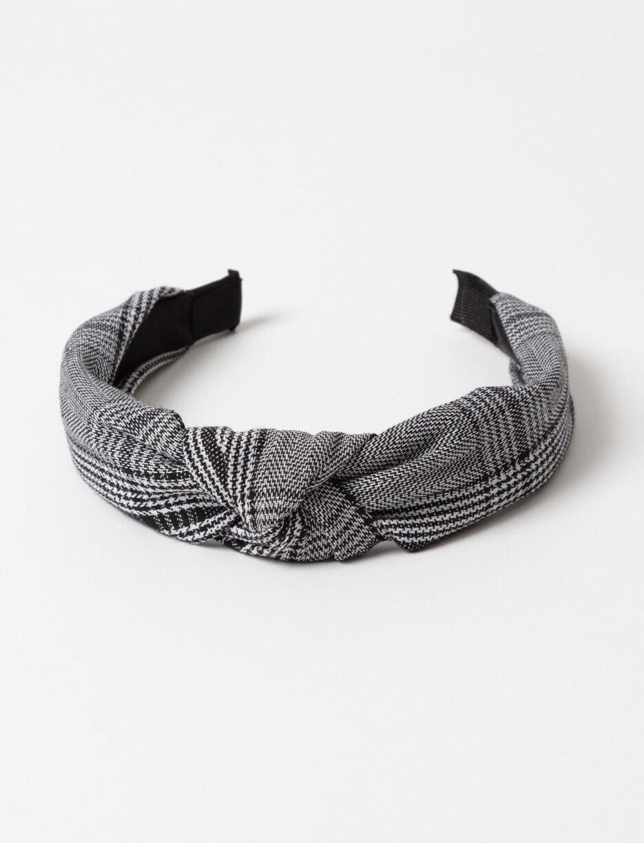 Bandeau noué pied-de-poule