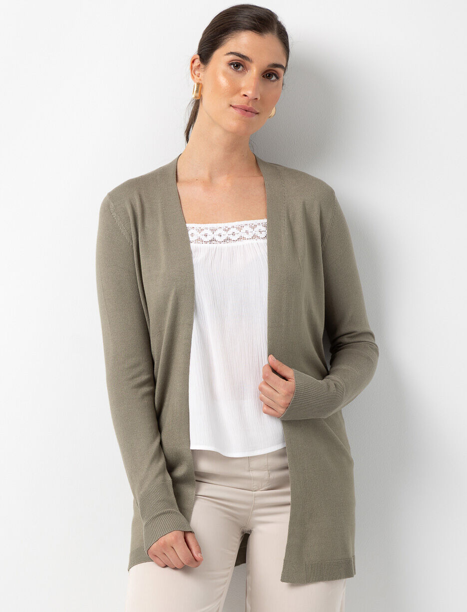 Cardigan ouvert &agrave; manches longues