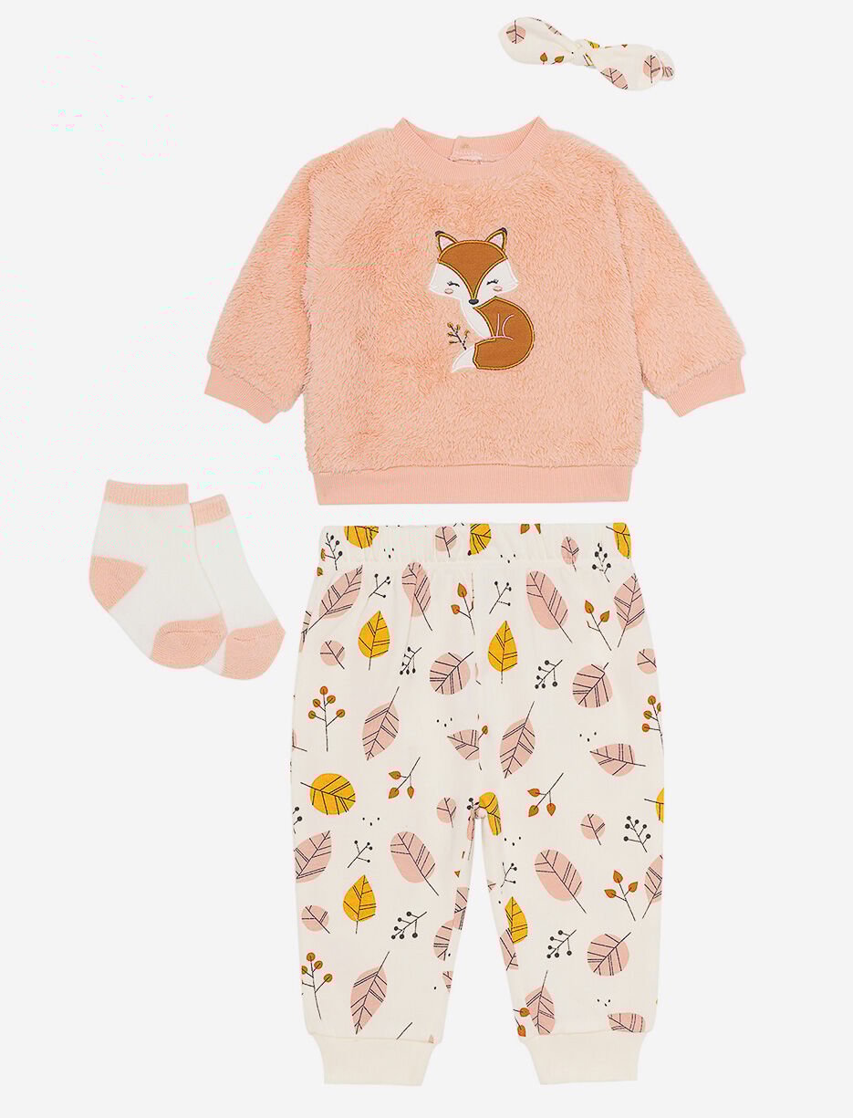 Ens. 2 pièces chandail en peluche et pantalon