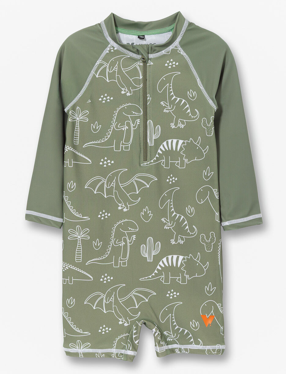 Maillot 1 pi&egrave;ce imprim&eacute; &agrave; demi-zip