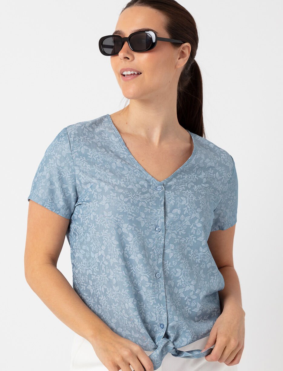 Floral V-neck Blouse