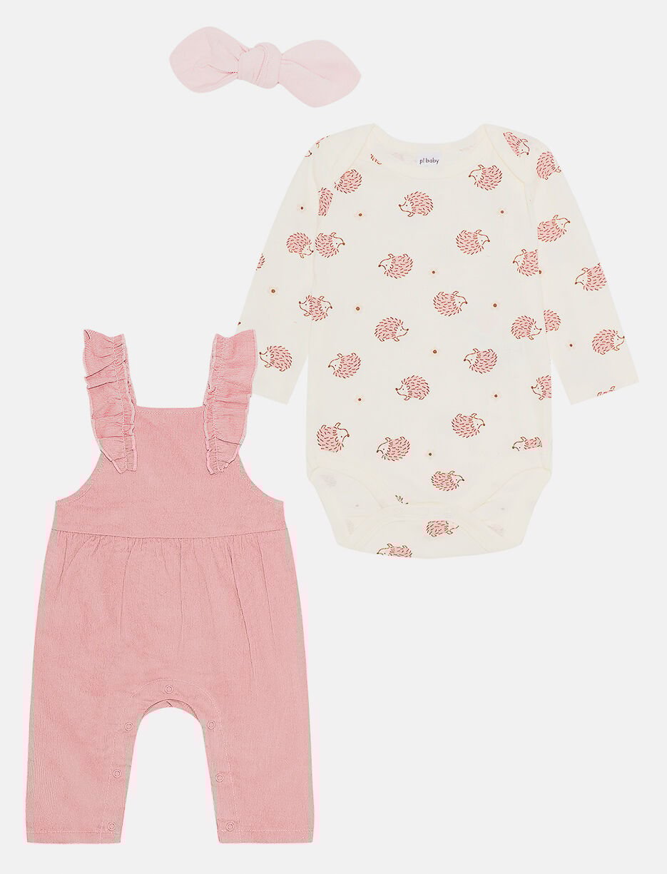 2-piece Set Bodysuit and Ruffle Overalls