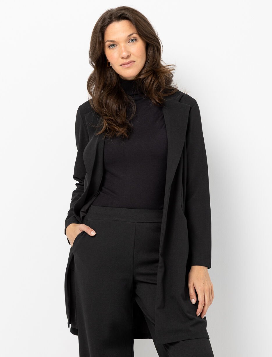 Cardigan ouvert à col tailleur