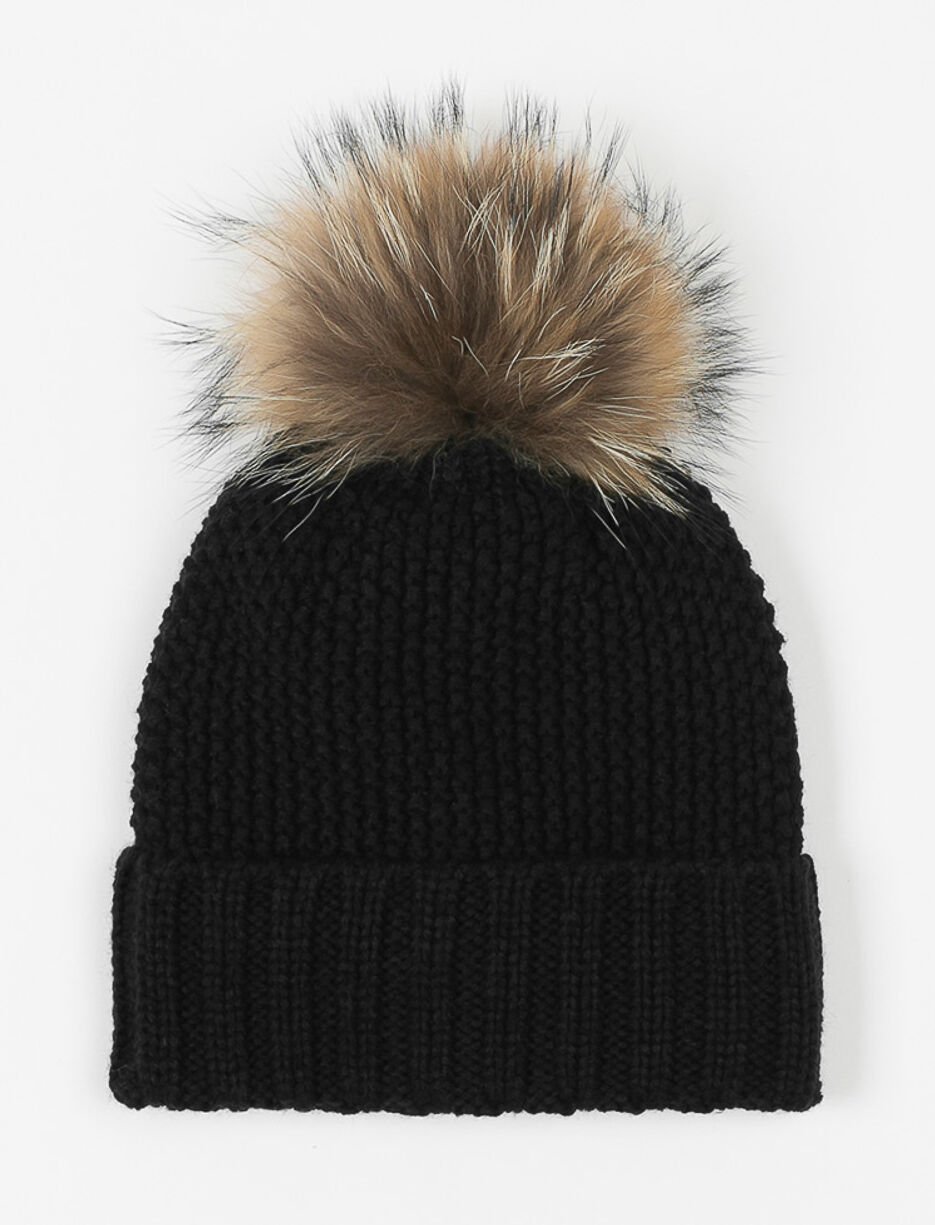 Tuque en tricot à pompon