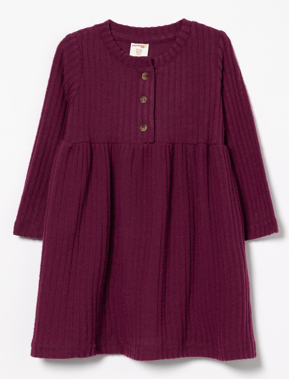 Robe côtelée à manches longues - petite fille