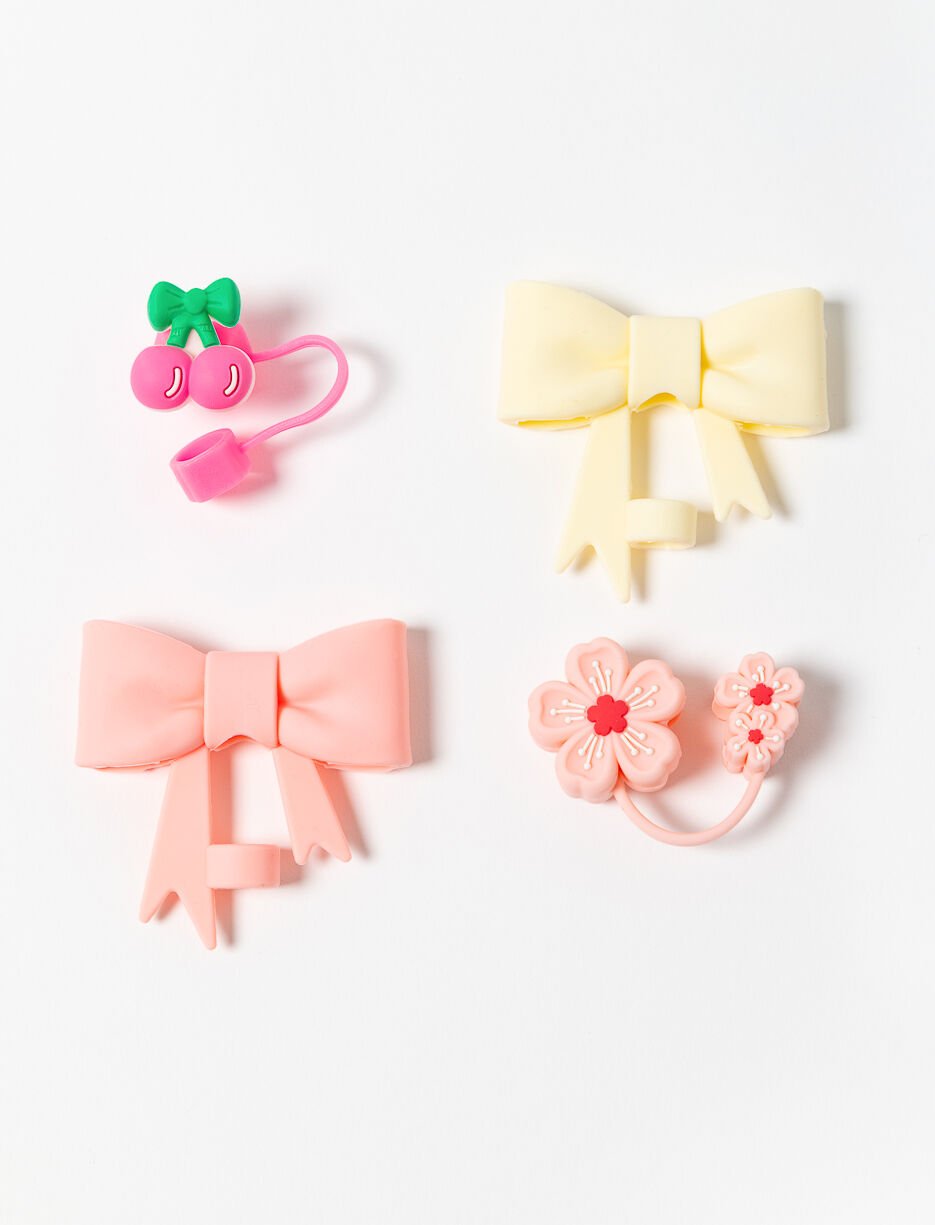 Bouchons décoratifs pour paille - paquet de 4