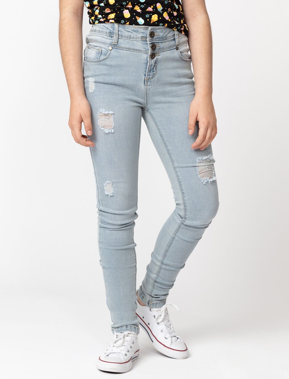 Jean skinny d&eacute;chir&eacute; 
