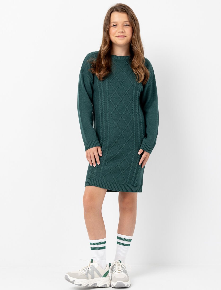 Robe chandail en tricot à motif torsadé