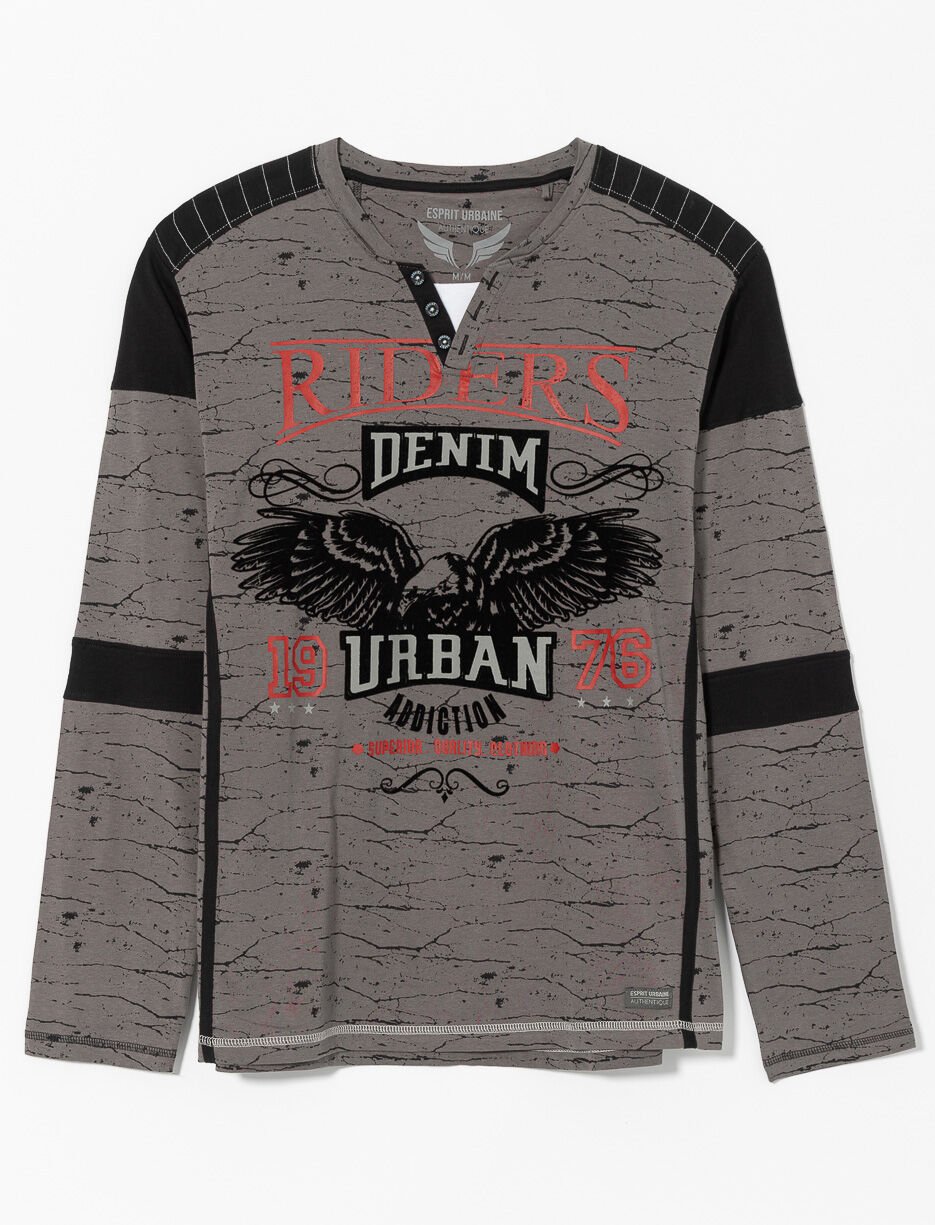 T-shirt imprimé à col en V