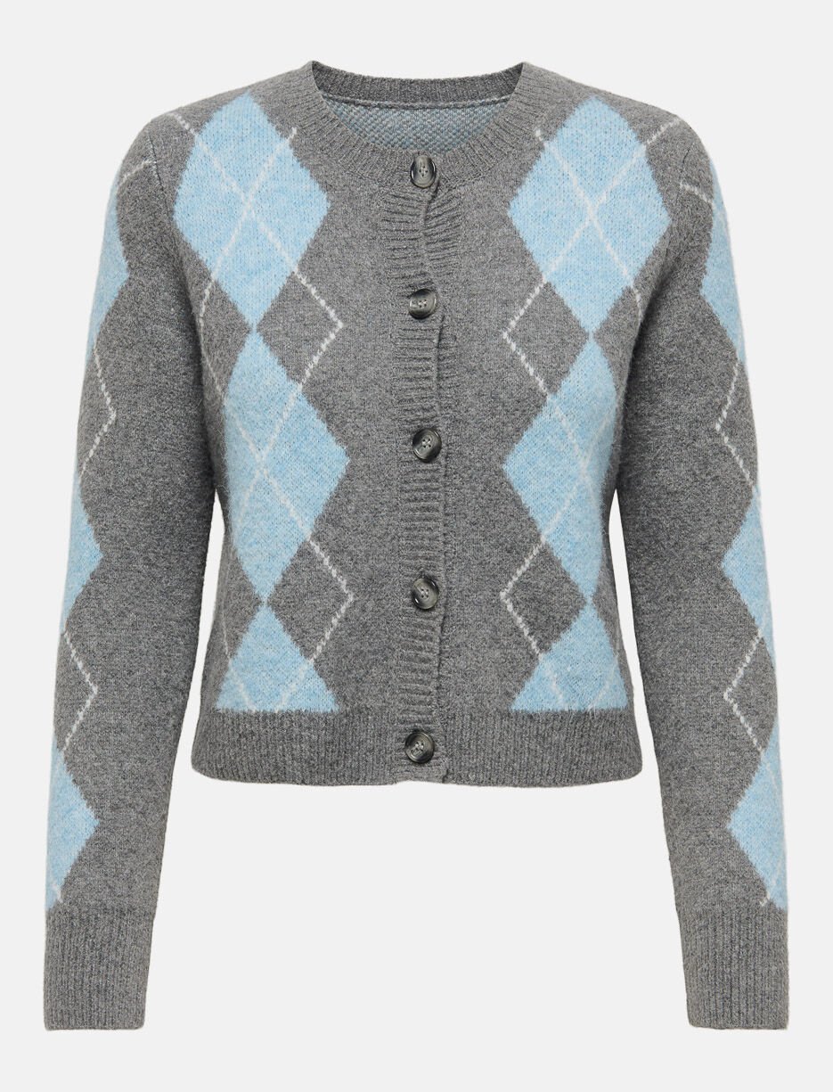 Cardigan en tricot à motif argyle
