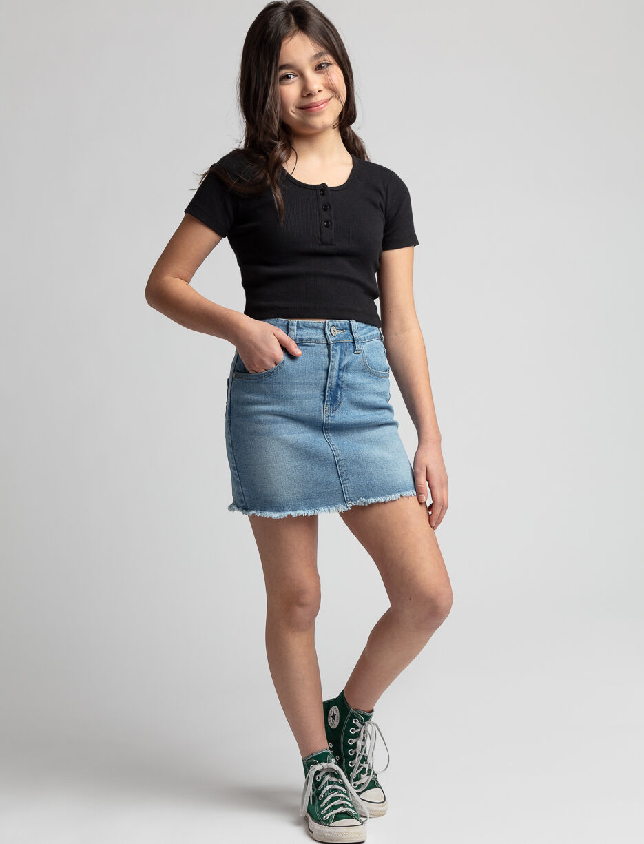 Frayed shop denim skirt