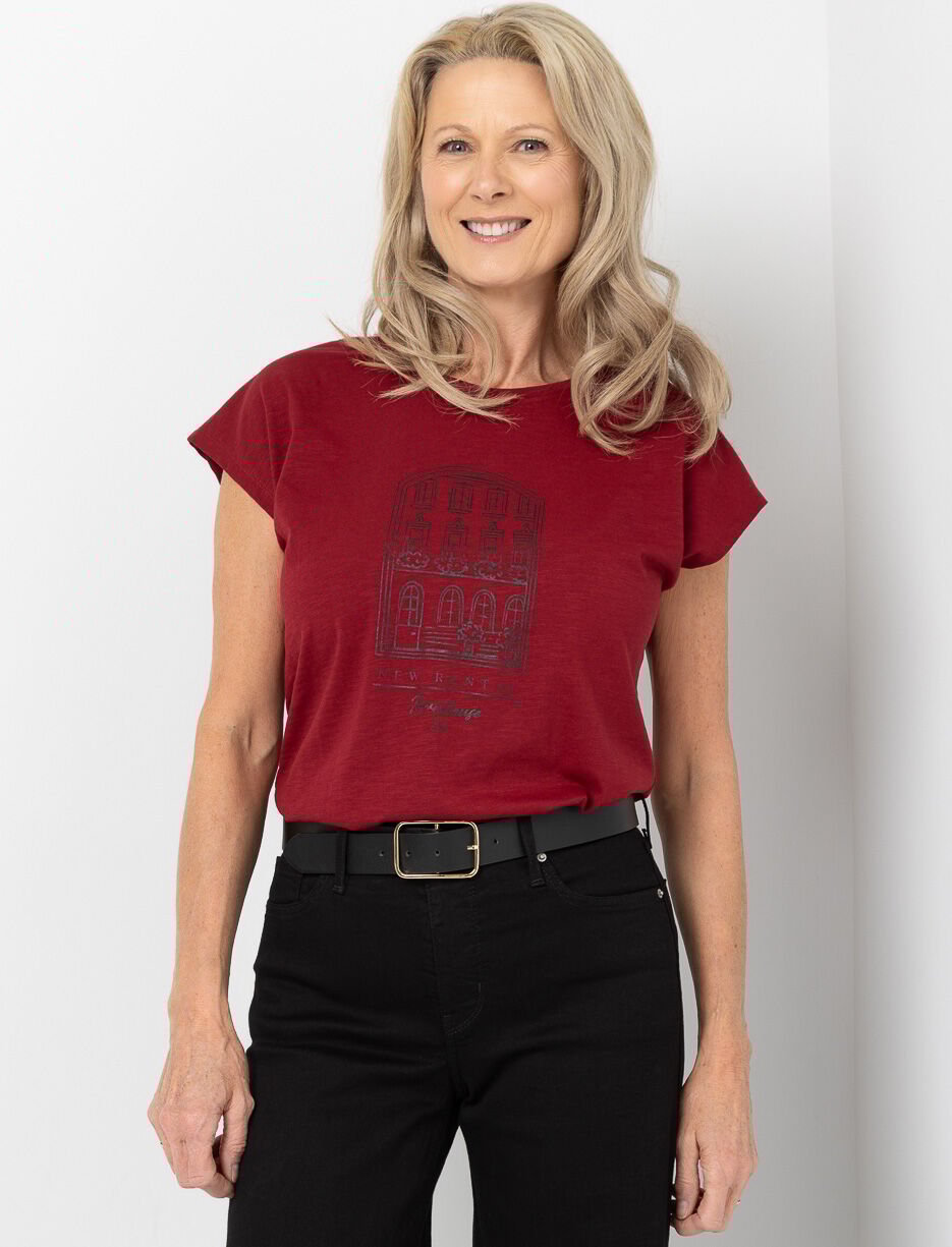 T-shirt imprimé à manches dolman