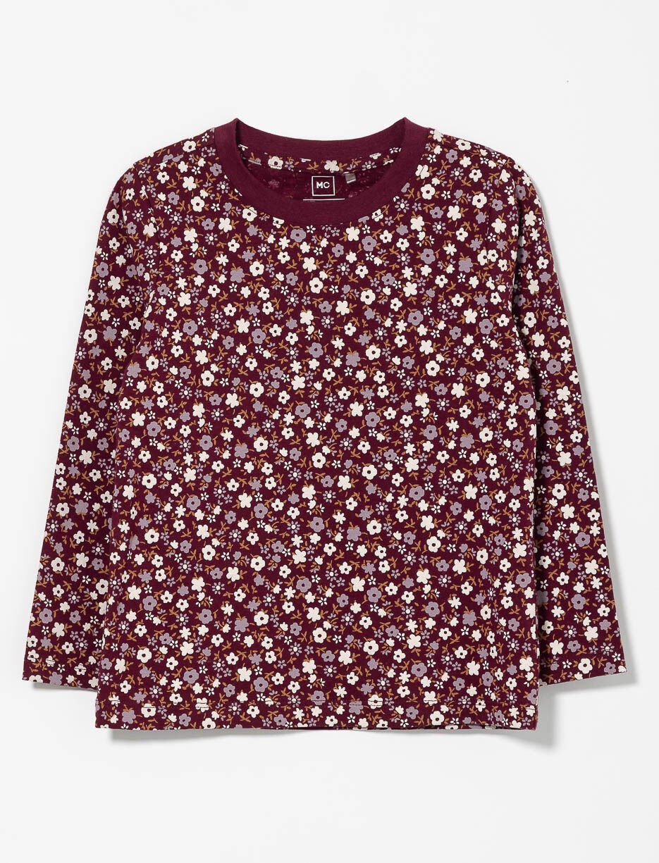 T-shirt fleurie en coton bio - petite fille