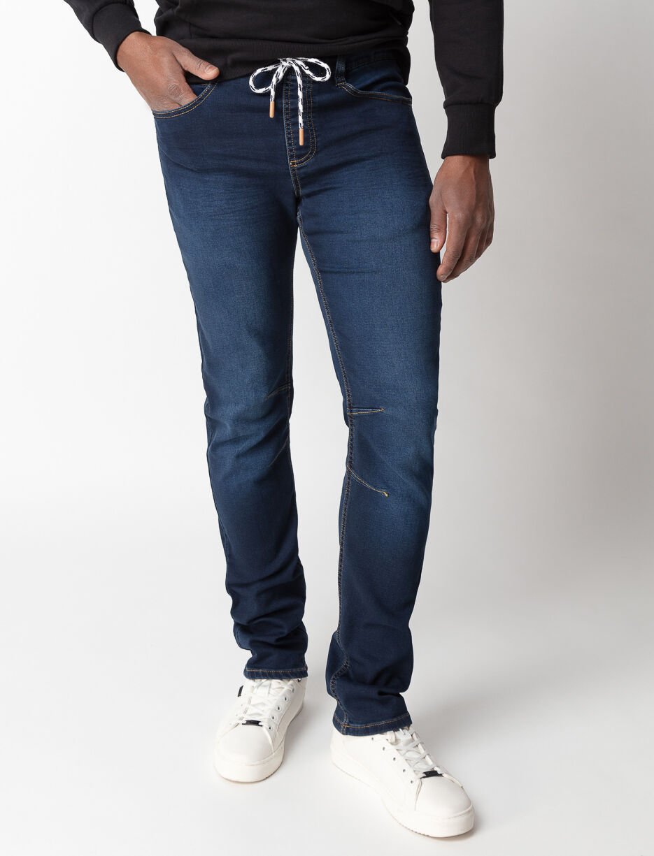 Jean super extensible à taille élastique