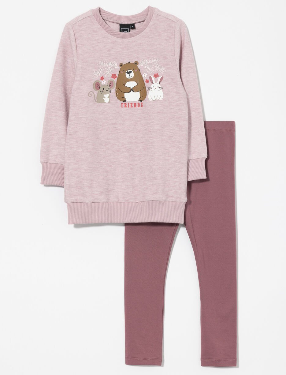 Ens. 2 pièces tunique et legging - petite fille