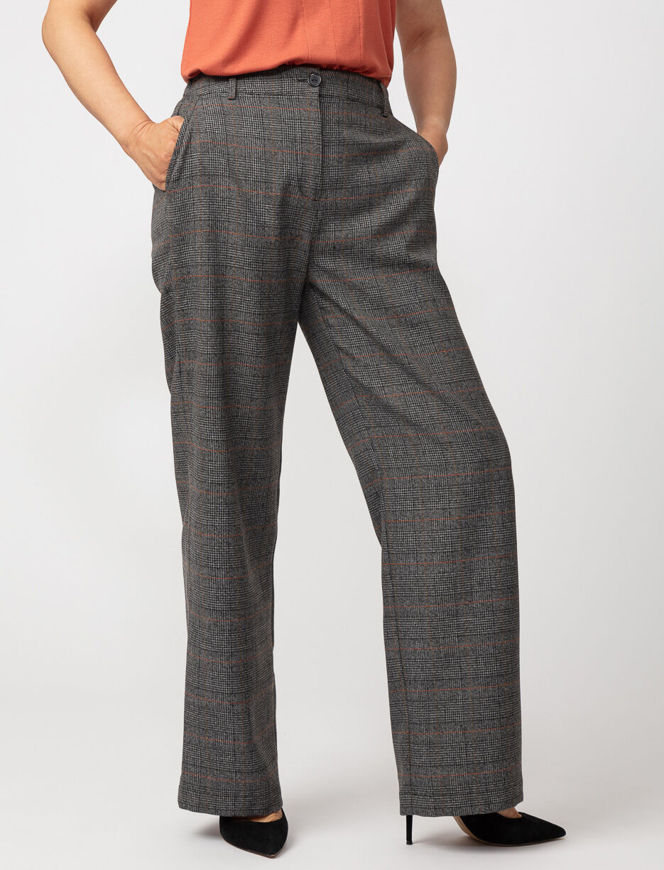 Wide leg Plaid Pants