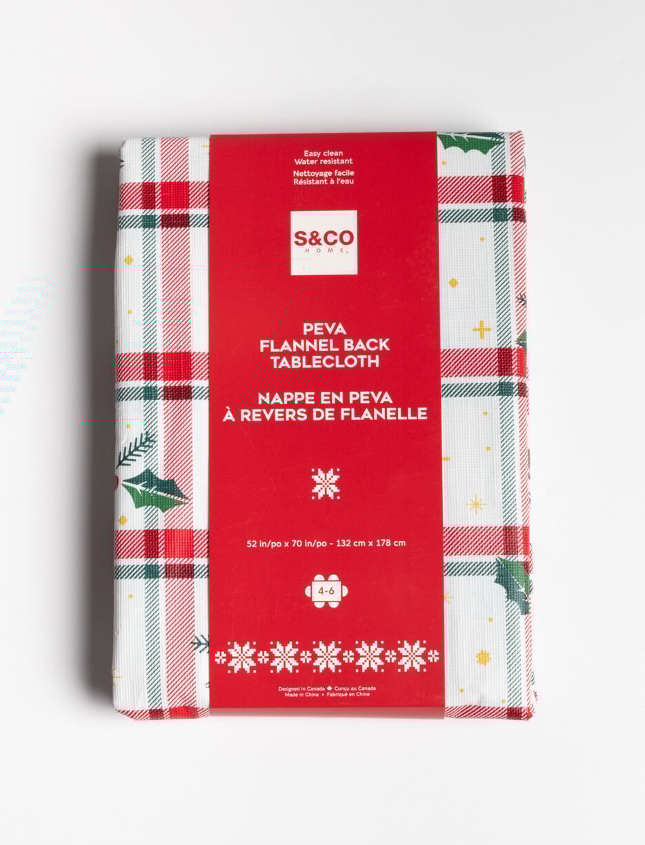 Christmas Tablecloth with Flannel Backing - 52 x 70 in