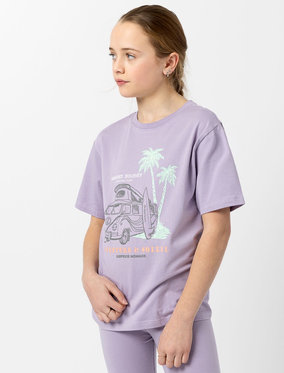 T-shirt imprim&eacute; &agrave; col rond