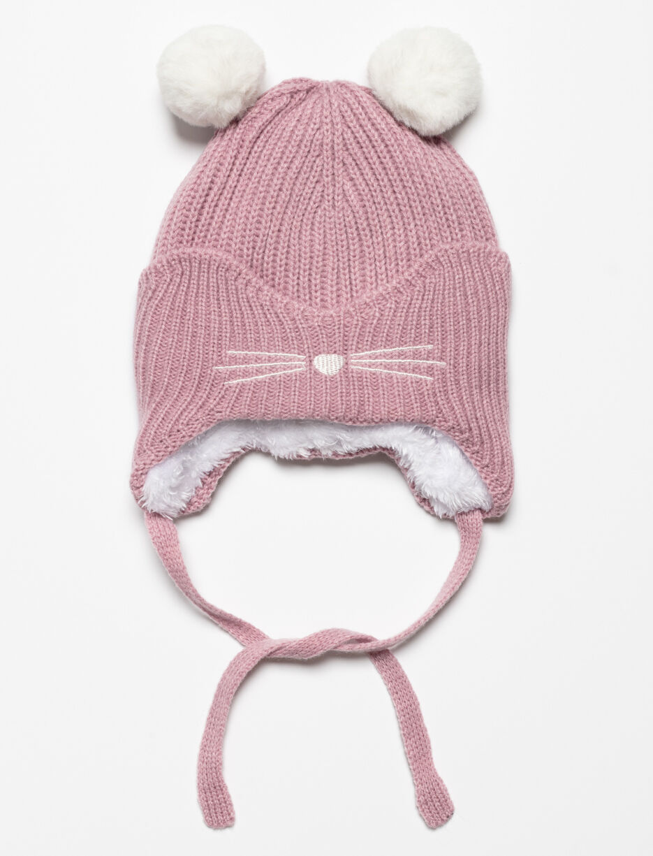 Tuque brodée à pompons - bébé