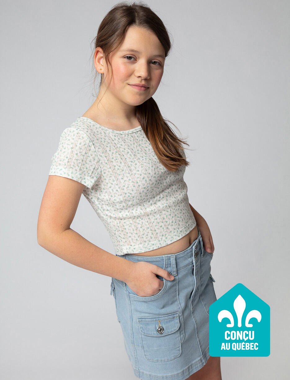 Floral Pointelle T-shirt