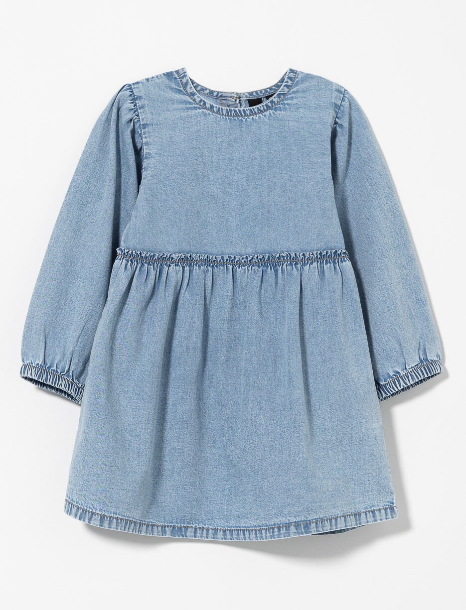 Back-button Denim Dress - Baby Girl