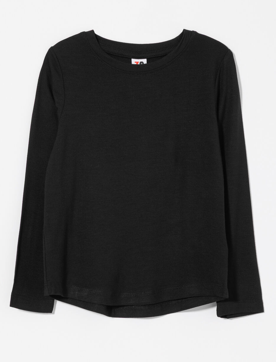 T-shirt uni à manches longues - petite fille